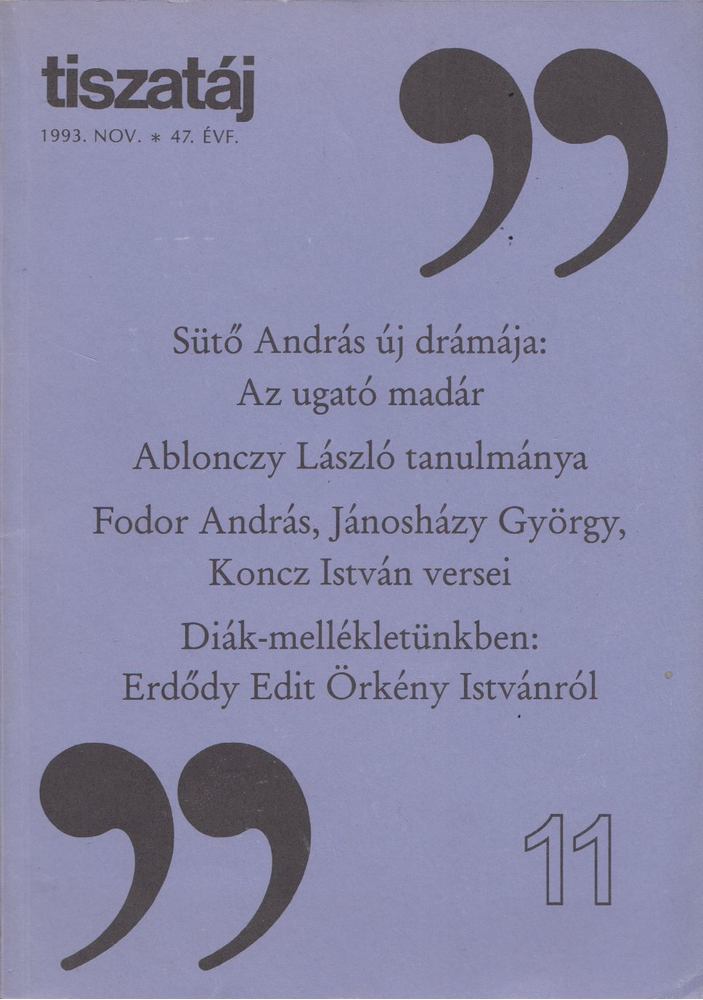Annus József - Tiszatáj 1993. november [antikvár]
