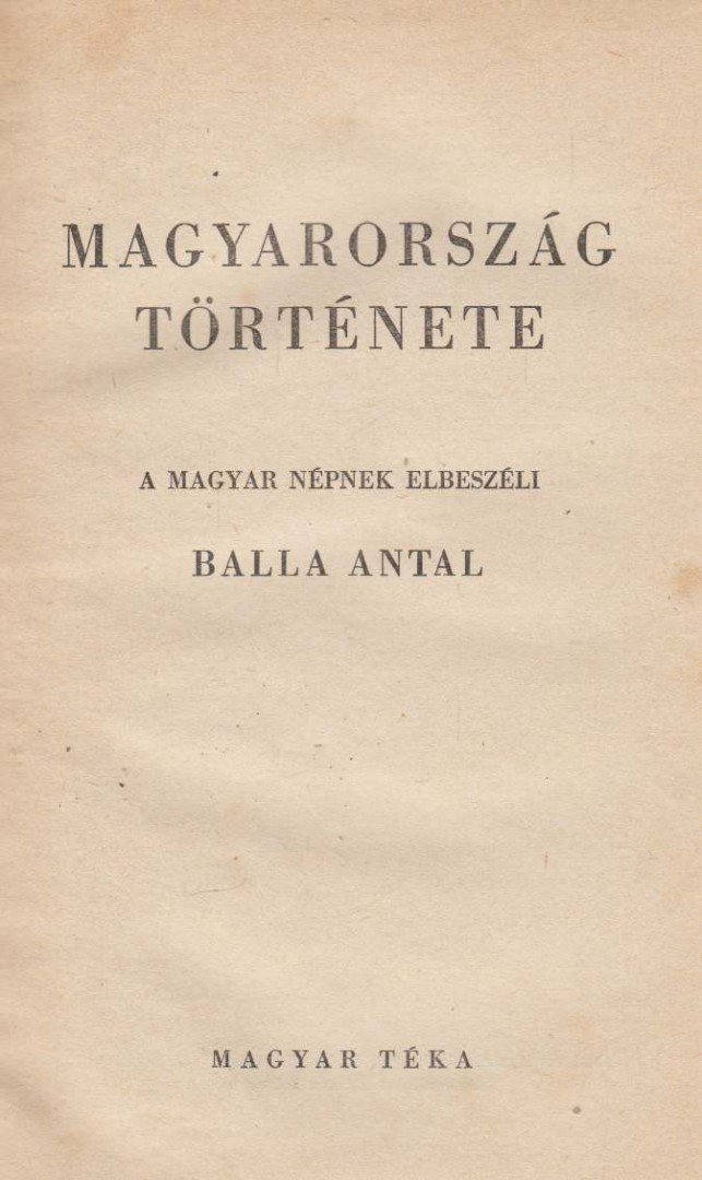 Balla Antal - Magyarország története [antikvár]