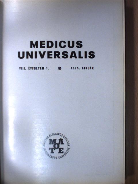 Dr. Andor Miklós - Medicus Universalis 1975/1-6./Supplementum [antikvár]