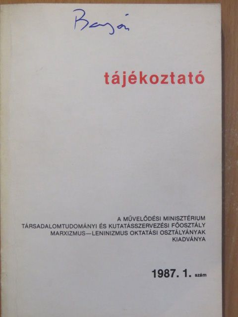 Balogh László - Tájékoztató 1987/1. [antikvár]