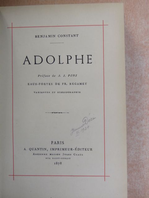 Benjamin Constant - Adolphe [antikvár]