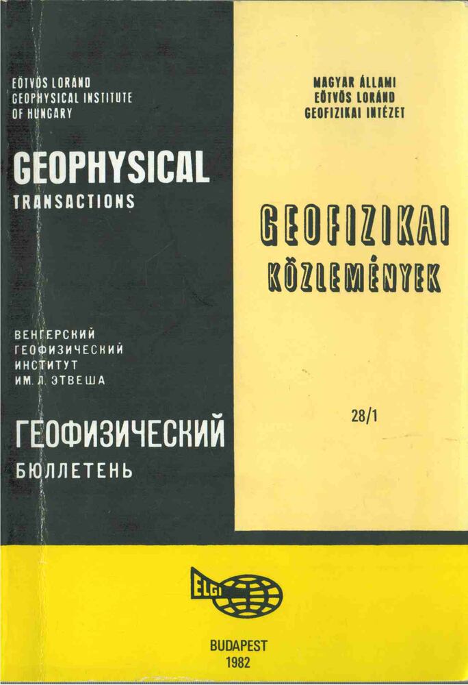 Sz. Kilényi Éva - Geofizikai közlemények 28/1 [antikvár]