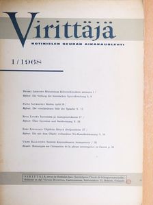 Eeva Lindén - Virittäjä 1/1968 [antikvár]
