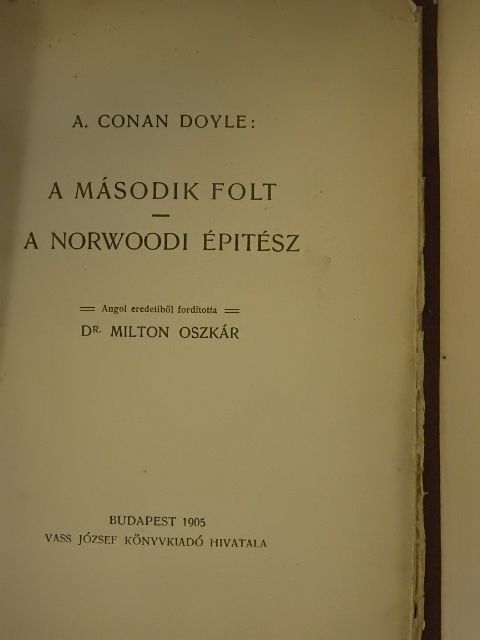 A. Conan Doyle - A második folt/A norwoodi épitész [antikvár]