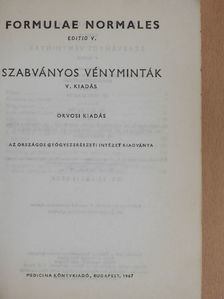 Dr. Szilágyi Géza - Formulae Normales [antikvár]