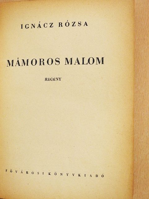 Ignácz Rózsa - Mámoros malom [antikvár]