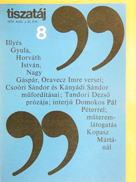 Aczél Géza - Tiszatáj 1979. augusztus [antikvár]