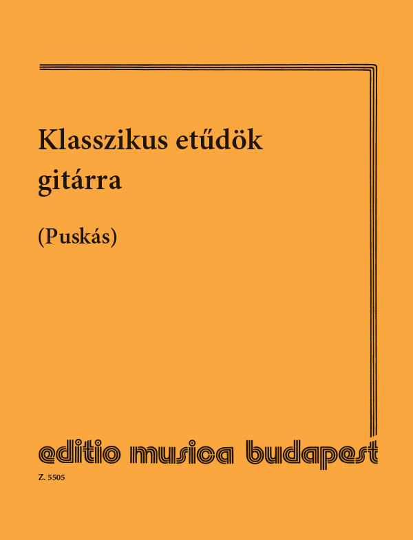 KLASSZIKUS ETÜDÖK GITÁRRA AZ V. FEKVÉSIG