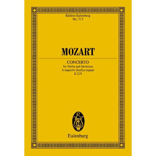 MOZART, W,A, - VIOLIN-KONZERT A DUR KV. 219, TASCHENPARTITUR, ANTIKVÁR
