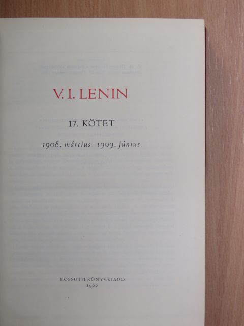Vlagyimir Iljics Lenin - V. I. Lenin összes művei 17. [antikvár]