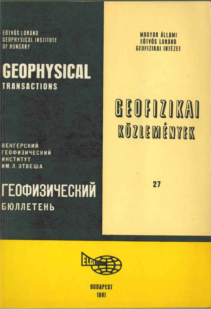 Sz. Kilényi Éva - Geofizikai közlemények 27 [antikvár]