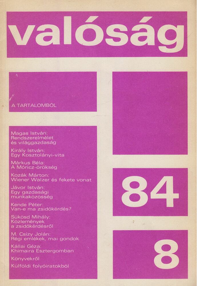 Kőrösi József - Valóság 1984/8 [antikvár]