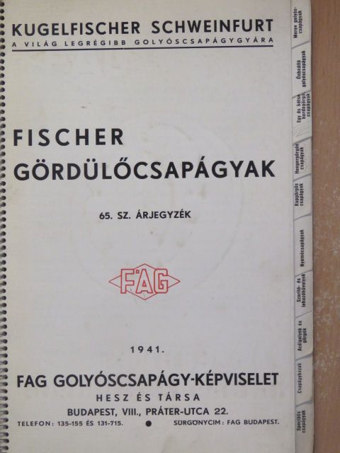 Fischer gördülőcsapágyak [antikvár]