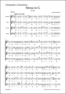 SCHUBERT - MESSE IN G D 167, CHORPARTITUR