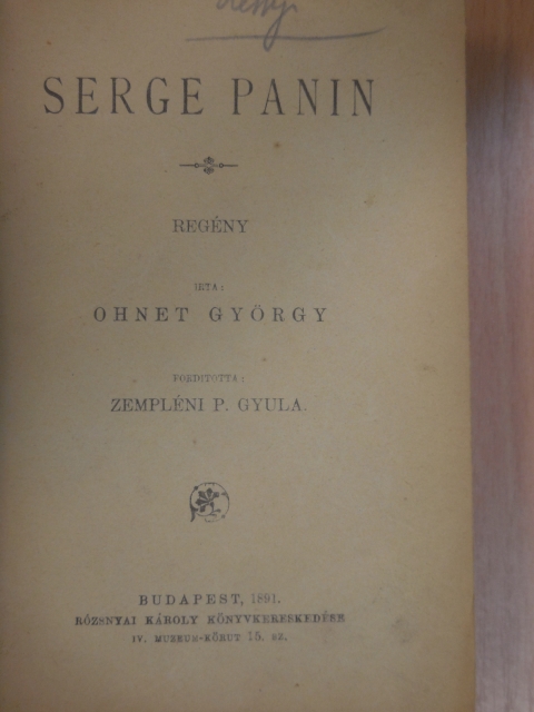 Ohnet György - Serge Panin [antikvár]