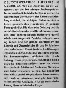 Dietrich Sommer - Deutschsprachige Literatur im Überblick [antikvár]