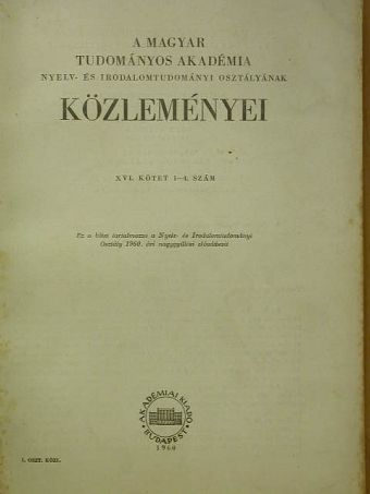 Botka Ferenc - A Magyar Tudományos Akadémia Nyelv- és Irodalomtudományi Osztályának közleményei XVI. 1-4. [antikvár]