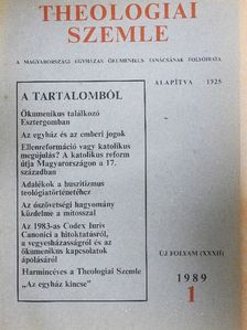 Amadeo Molnár - Theologiai Szemle 1989/1. [antikvár]