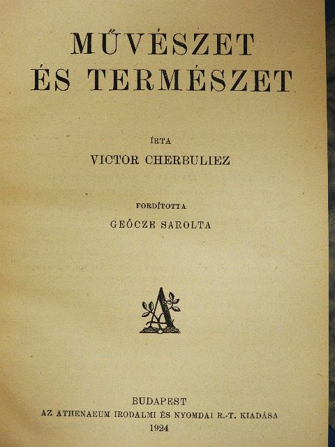 Victor Cherbuliez - Művészet és természet [antikvár]