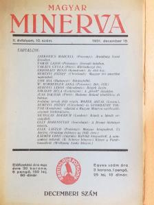 Berényi János - Magyar Minerva 1931. december 15. [antikvár]