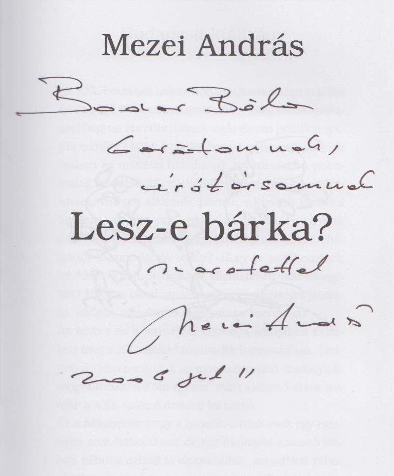 Mezei András - Lesz-e bárka? (dedikált) [antikvár]