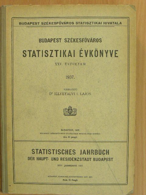 Budapest székesfőváros statisztikai évkönyve 1937 [antikvár]