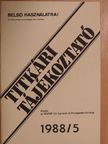 Titkári tájékoztató 1988/5. [antikvár]