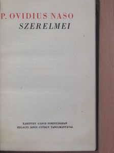 P. Ovidius Naso - P. Ovidius Naso szerelmei [antikvár]