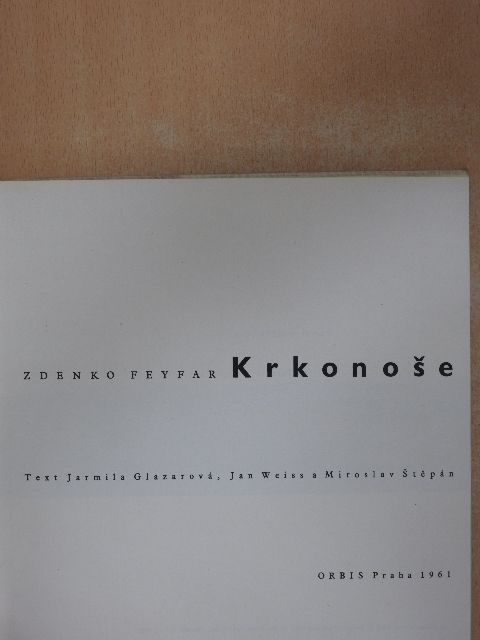 Jan Weiss - Krkonose [antikvár]