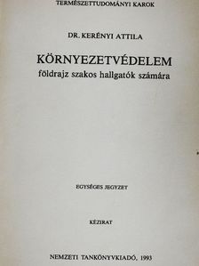 Dr. Kerényi Attila - Környezetvédelem [antikvár]