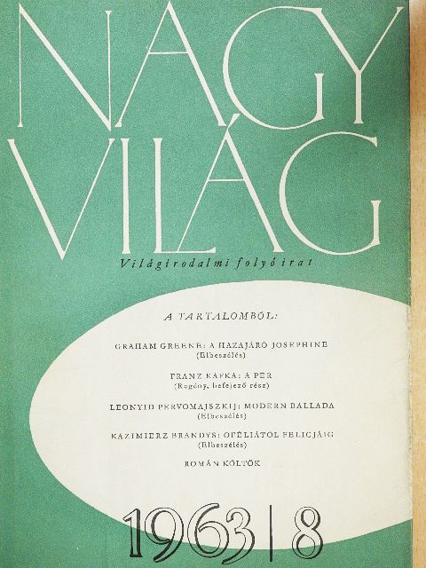 Alfred de Vigny - Nagyvilág 1963. augusztus [antikvár]