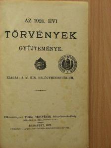 Az 1926. évi törvények gyüjteménye [antikvár]