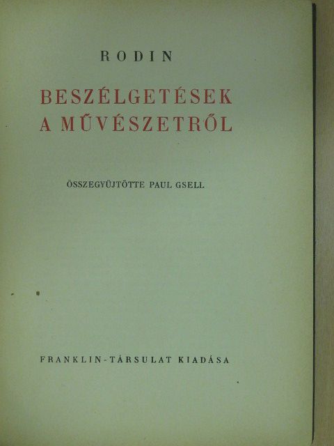 Rodin - Beszélgetések a művészetről [antikvár]