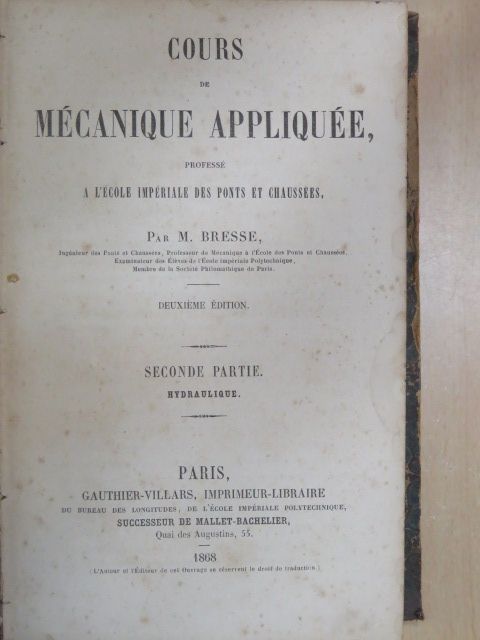 M. Bresse - Cours de mécanique appliquée II. [antikvár]