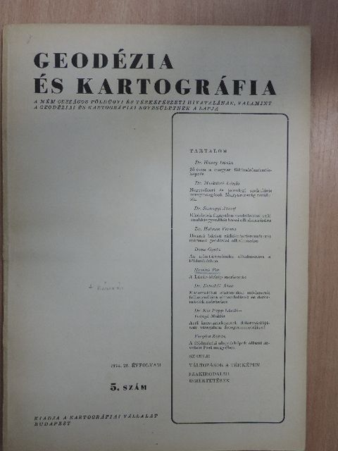 Deme Gyula - Geodézia és kartográfia 1974/5. [antikvár]