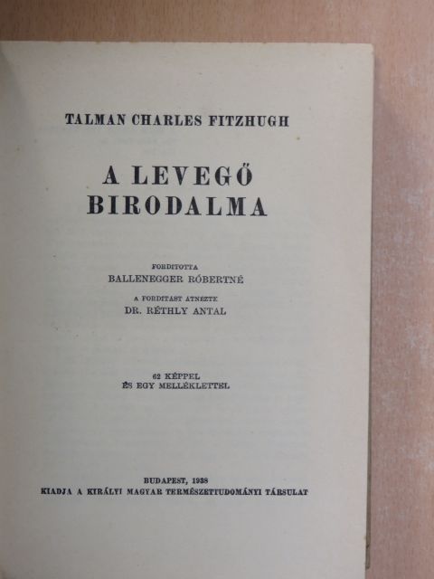 Talman Charles Fitzhugh - A levegő birodalma [antikvár]