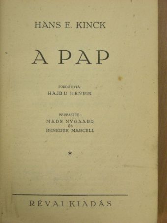 Hans E. Kinck - A pap [antikvár]