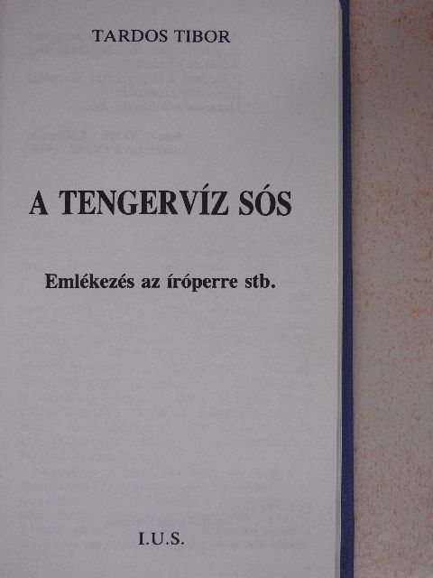 Tardos Tibor - A tengervíz sós [antikvár]