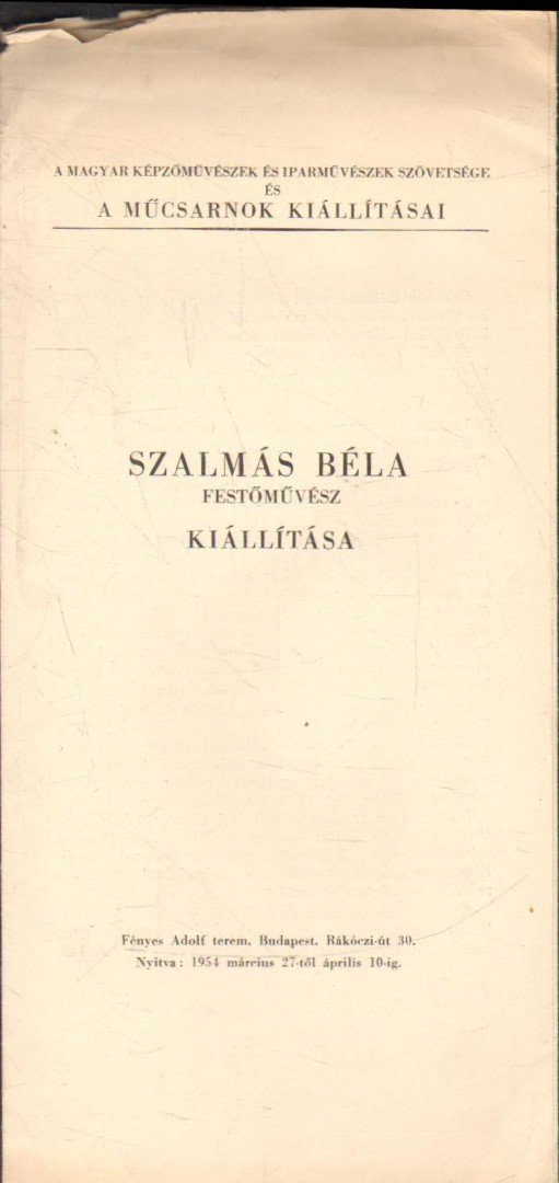 D. FEHÉR ZSUZSA - Szalmás Béla festőművész kiállítása [antikvár]