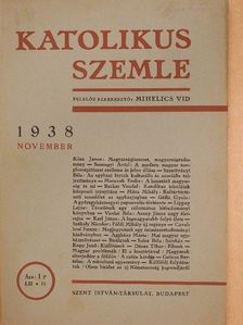 Aggházy Mária - Katolikus szemle 1938. november [antikvár]