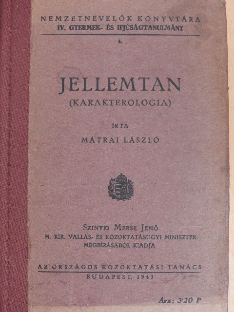Mátrai László - Jellemtan [antikvár]