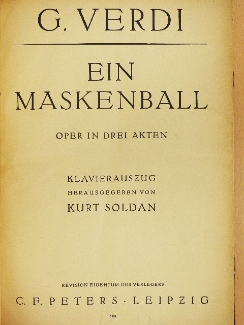 G. Verdi - Ein Maskenball [antikvár]