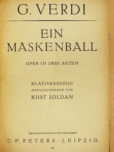 G. Verdi - Ein Maskenball [antikvár]