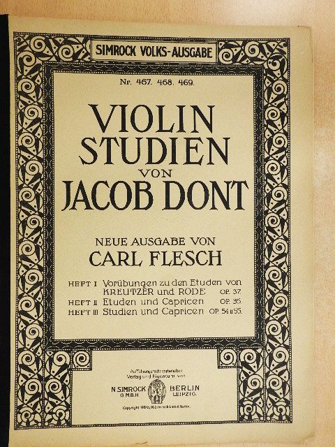 Jacob Dont - Violin Studien II. [antikvár]