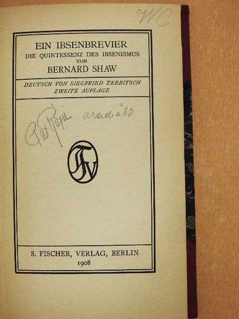 Bernard Shaw - Ein Ibsenbrevier [antikvár]