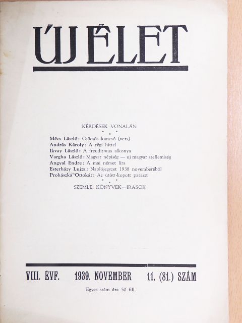 András Károly - Új Élet 1939. november [antikvár]