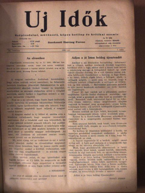 Uj Idők 1934. január-június (fél évfolyam) [antikvár]