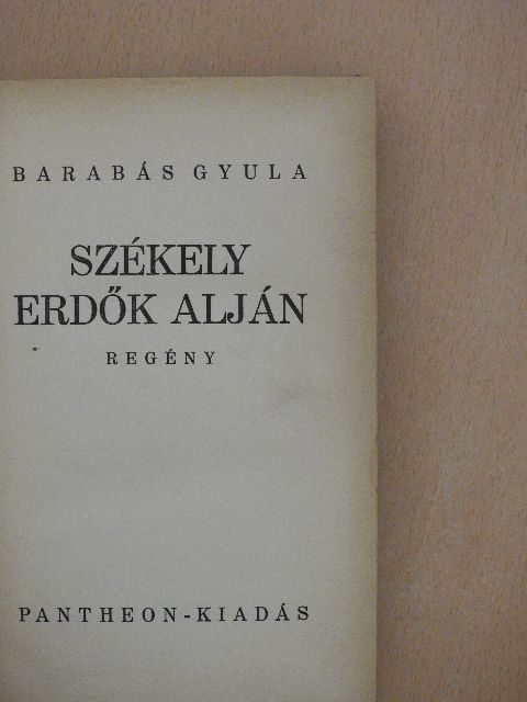 Barabás Gyula - Székely erdők alján [antikvár]