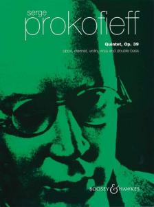 PROKOFJEV / PROKOFIEFF - QUINTET OBOE, CLARINET, VIOLIN, VIOLA AND BOUBLE BASS OP. 39 (PARTS)