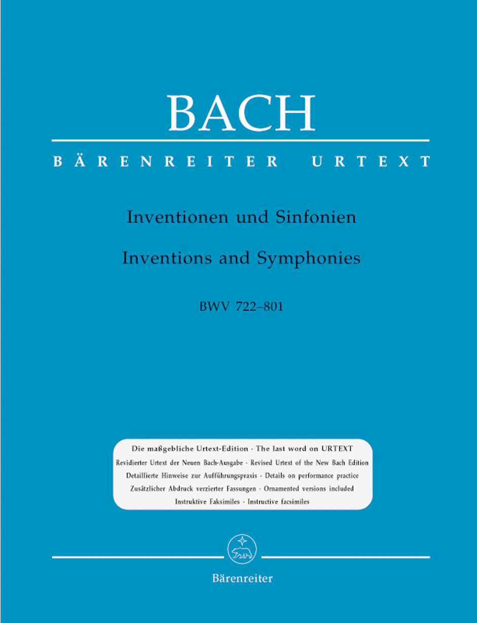 J. S. Bach - INVENTIONEN UND SINFONIEN BWV 772-801 FÜR KLAVIER URTEXT (G. VON DADELSEN)